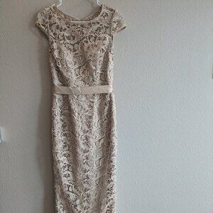 Adrianna Papell Champagne Dress Size 4